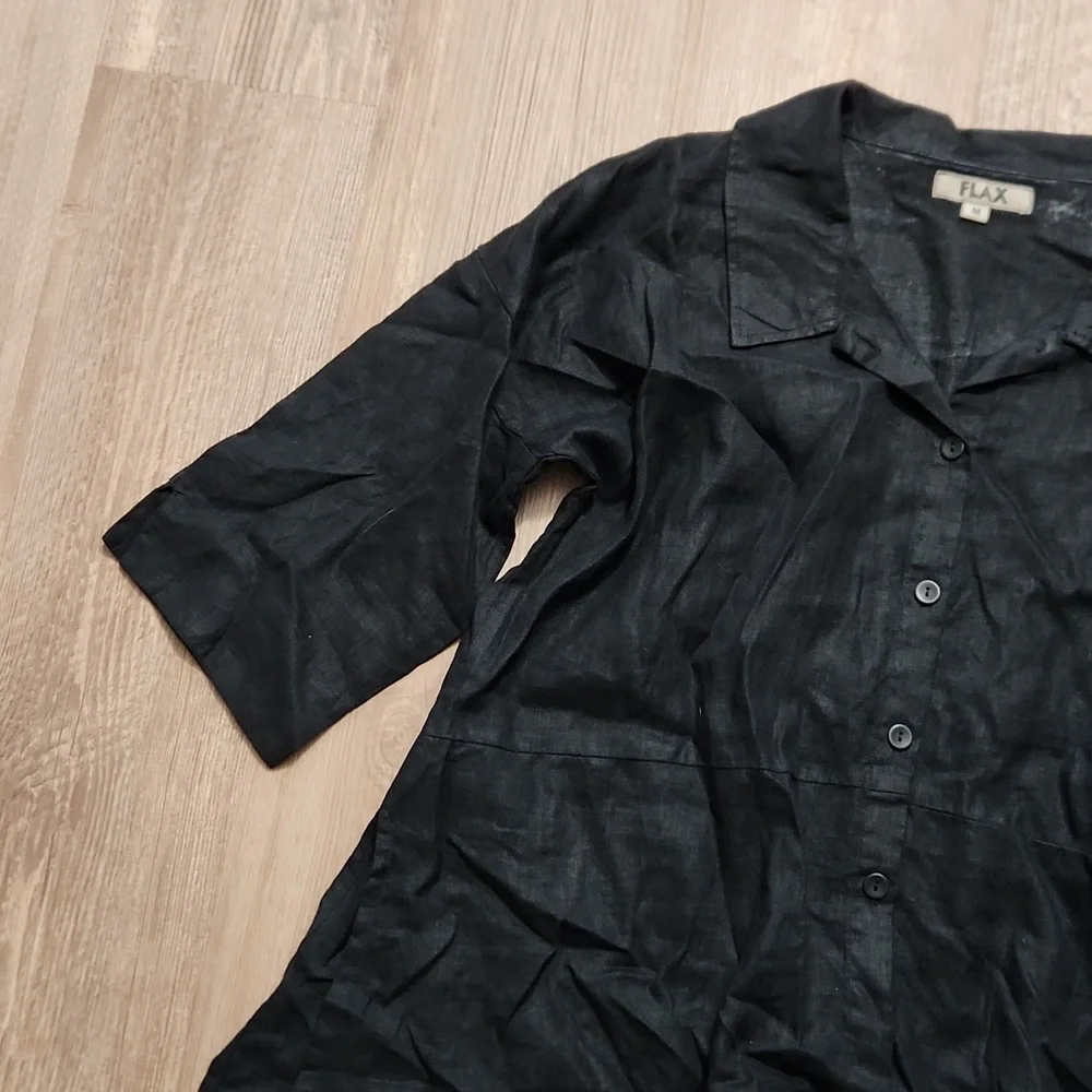 FLAX Collared Top - Picture 2 of 4